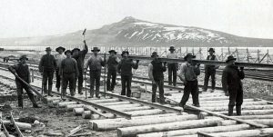 Constructing the Iron Ore line in Sweden.