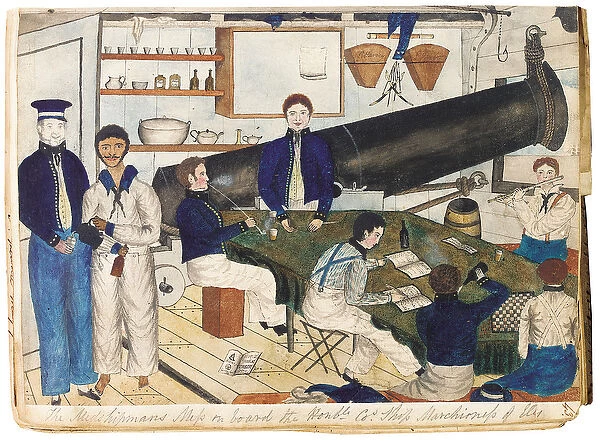 Midshipmans Mess on Board the Honourable Cos Ship Marchioness of Ely, c.1826-32